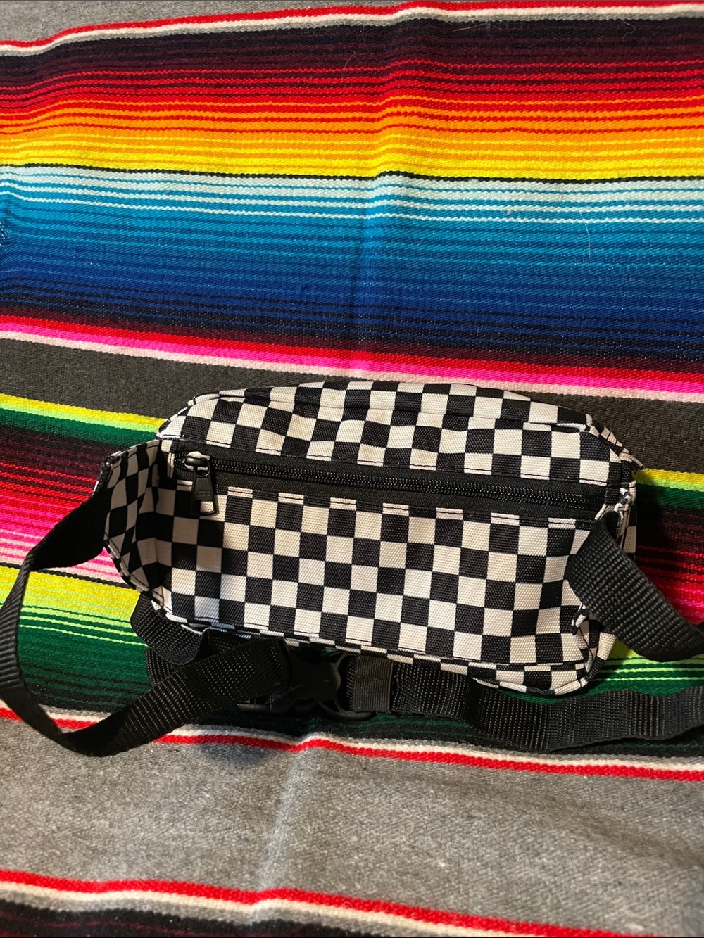 Vans Black and White Classic Checkerboard Fanny Pack/Belt Bag - Picture 3 of 5